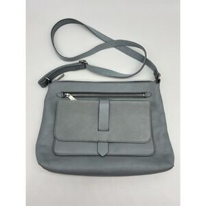 Fossil Womens Kinley Chambray Crossbody Leather Hobo Bag